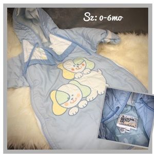 🍂 London Fog ~ 0 - 6mo Car-bag Pram Snowsuit Newborn Blue ~ Excellent!